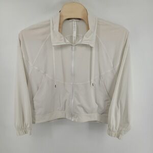 Lululemon In Depth Jacket Womens 14 White Perforated Full Zip Athleisure‎ W3DUDS